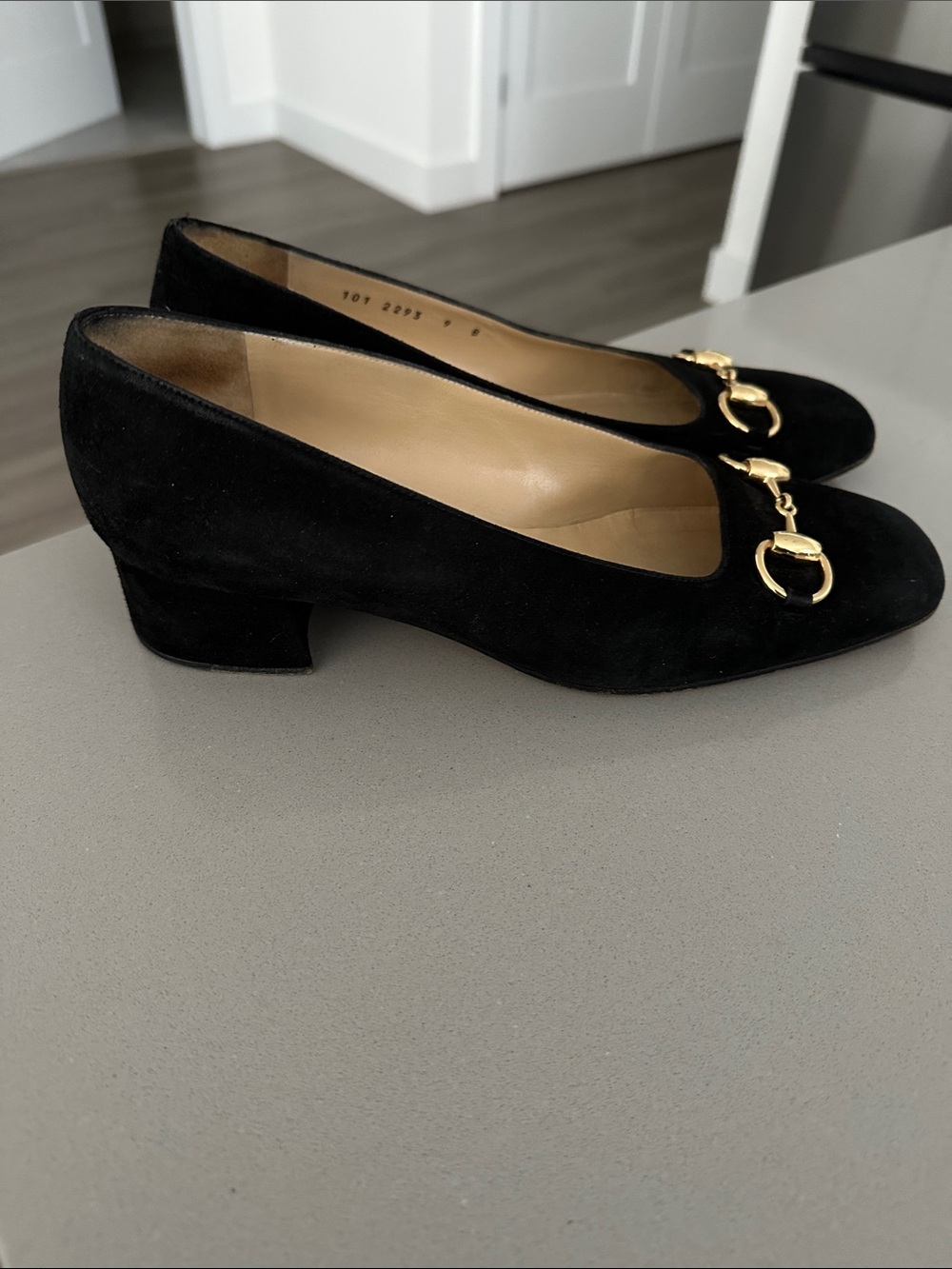 Gucci Black Suede Loafers with Gold Horsebit - Picture 2 of 4